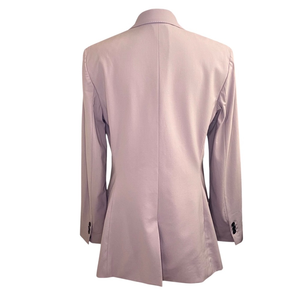 Theory Double-Breasted Wool-Blend Lavender Blazer 10 - Picture 3 of 13